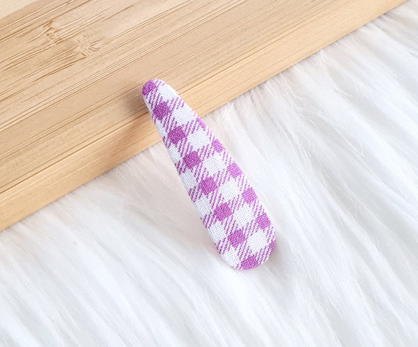 violetinis medvilninis plaukų segtukas